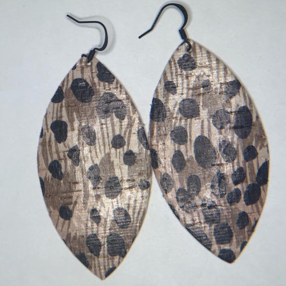 Genuine Leather Large Teardrop Earrings - Picture 1 of 1